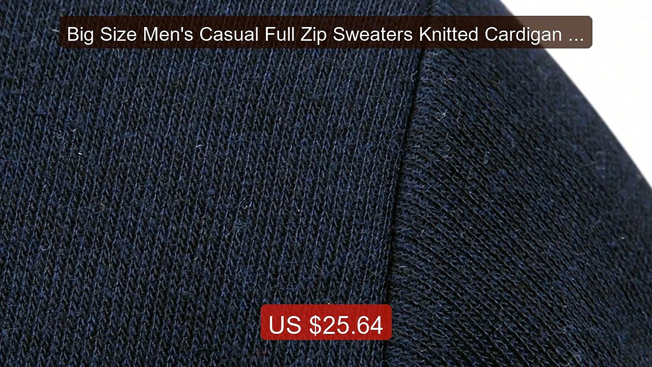 Big Size Men's Casual Full Zip Sweaters Knitted Cardigan with... -- Amazing Value 2026 | Must Have!