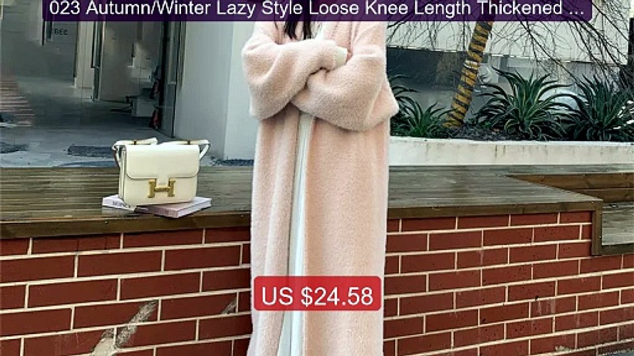 023 Autumn/Winter Lazy Style Loose Knee Length Thickened Pure ... -- Best Buy 2026 | Great Quality!