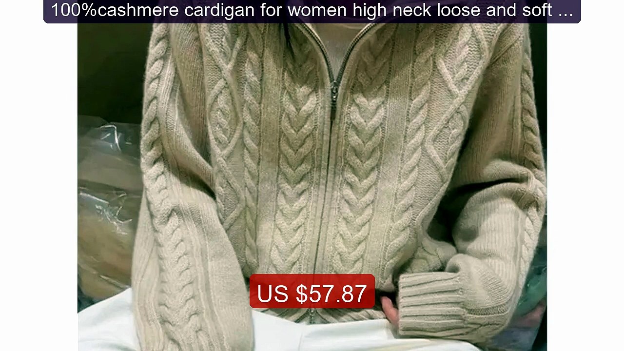 100%cashmere cardigan for women high neck loose and soft swea... -- Amazing Value 2026 | Must Have!