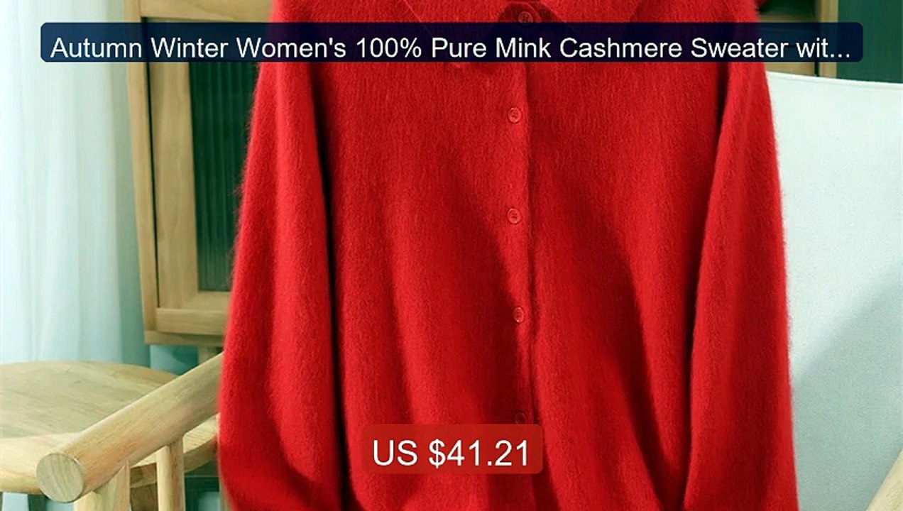 Autumn Winter Women's 100% Pure Mink Cashmere Sweater with Peter P... -- Best Deal 2026 | Shop Now!