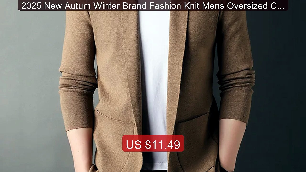 2025 New Autum Winter Brand Fashion Knit Mens Oversized Cardigan Sw... -- Top Rated 2026 | Buy Now!