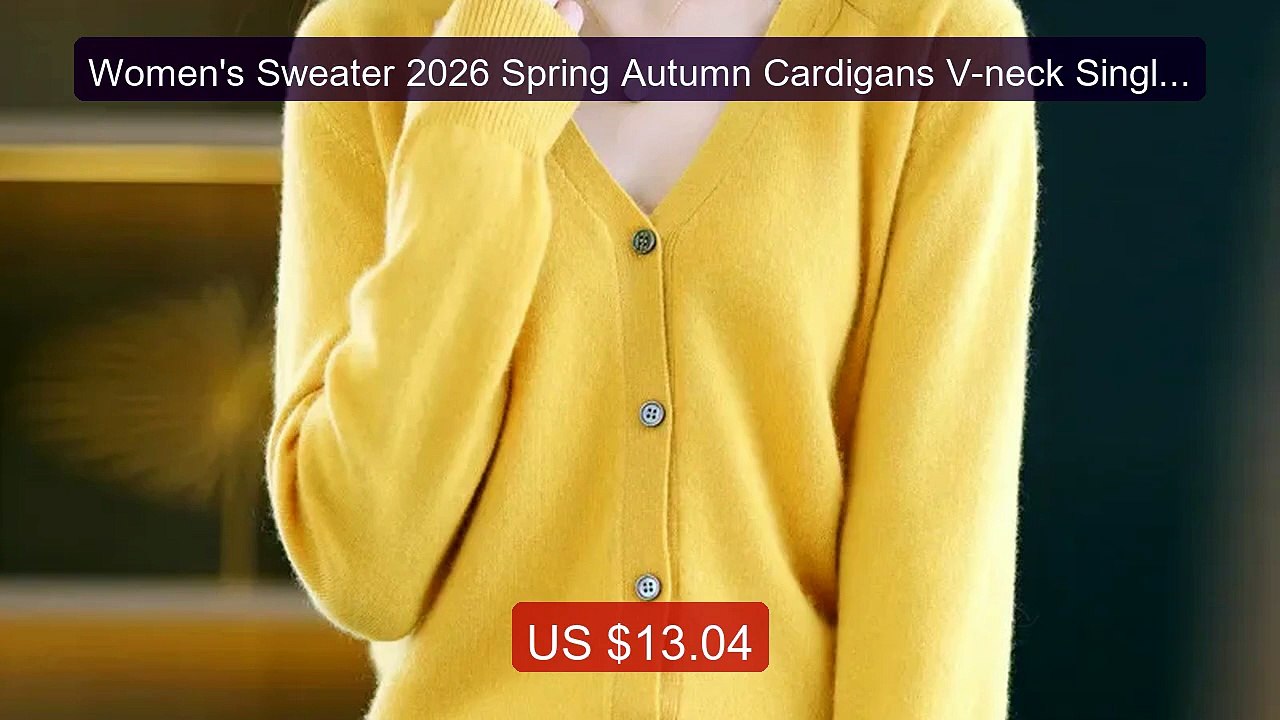 Women's Sweater 2026 Spring Autumn Cardigans V-neck Single Breasted... -- Top Rated 2026 | Buy Now!