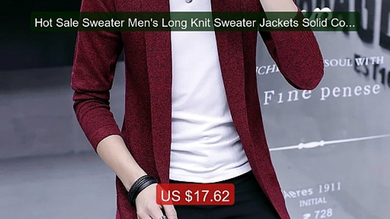 Hot Sale Sweater Men's Long Knit Sweater Jackets Solid Color Sweate... -- Top Rated 2026 | Buy Now!