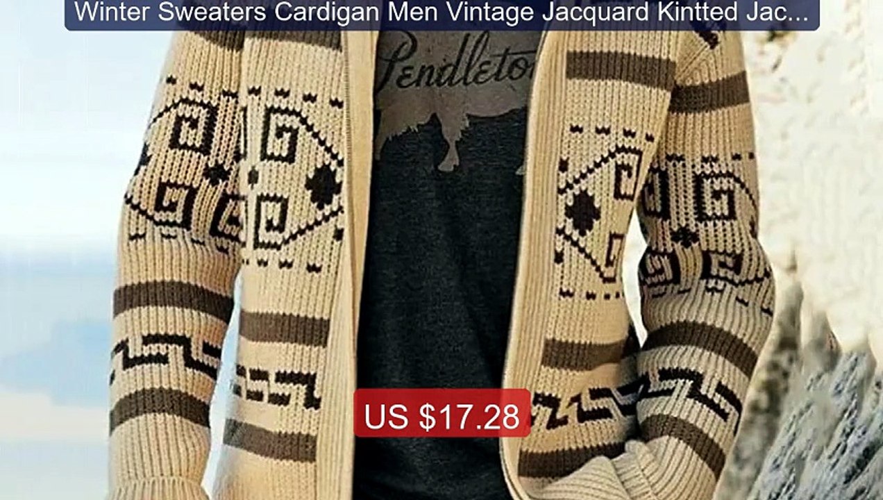 Winter Sweaters Cardigan Men Vintage Jacquard Kintted Jacke... -- Top Pick 2026 | Unbeatable Price!