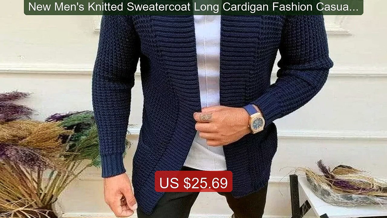 New Men's Knitted Sweatercoat Long Cardigan Fashion Casual ... -- Top Pick 2026 | Unbeatable Price!