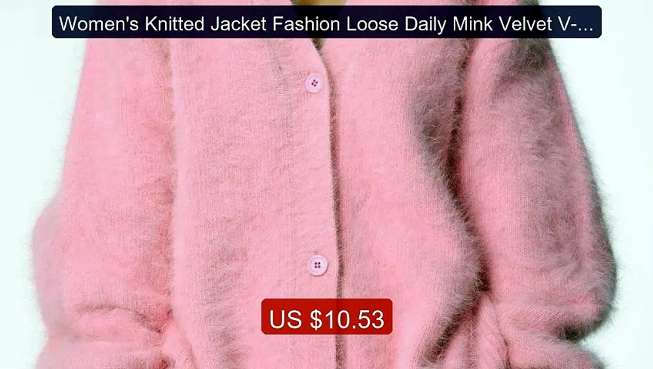 Women's Knitted Jacket Fashion Loose Daily Mink Velvet V-neck ... -- Hot Deal 2026 | Limited Offer!