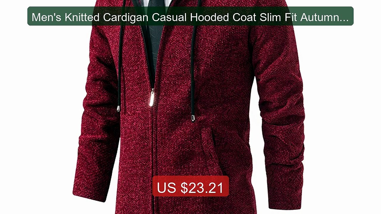 Men's Knitted Cardigan Casual Hooded Coat Slim Fit Autumn and Wint... -- Best Deal 2026 | Shop Now!