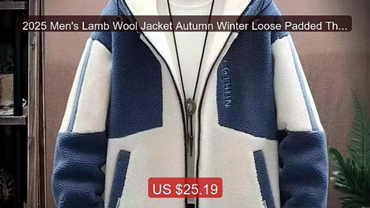 2025 Men's Lamb Wool Jacket Autumn Winter Loose Padded Thic... -- Top Pick 2026 | Unbeatable Price!