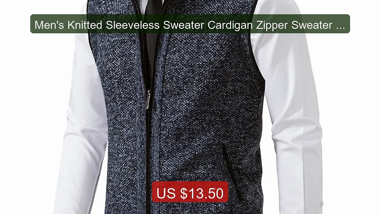 Men's Knitted Sleeveless Sweater Cardigan Zipper Sweater Vest ... -- Best Buy 2026 | Great Quality!