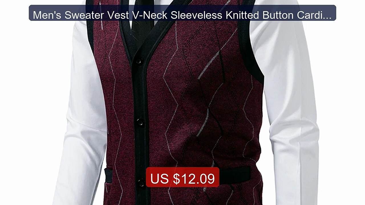 Men's Sweater Vest V-Neck Sleeveless Knitted Button Cardigan C... -- Best Buy 2026 | Great Quality!