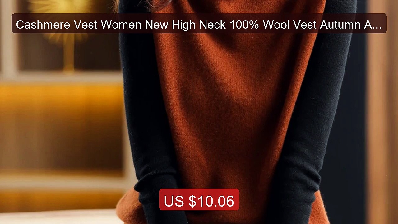 Cashmere Vest Women New High Neck 100% Wool Vest Autumn And... -- Top Pick 2026 | Unbeatable Price!