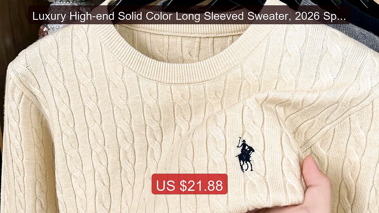 Luxury High-end Solid Color Long Sleeved Sweater, 2026 Spring ... -- Best Buy 2026 | Great Quality!