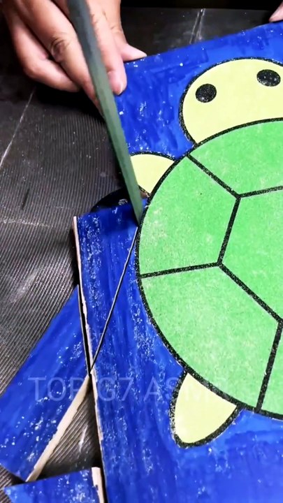 ​Cutting a Softshell Turtle Drawing on Wood: Oddly Satisfying ASMR 🐢✨ | Top G7 ASMR