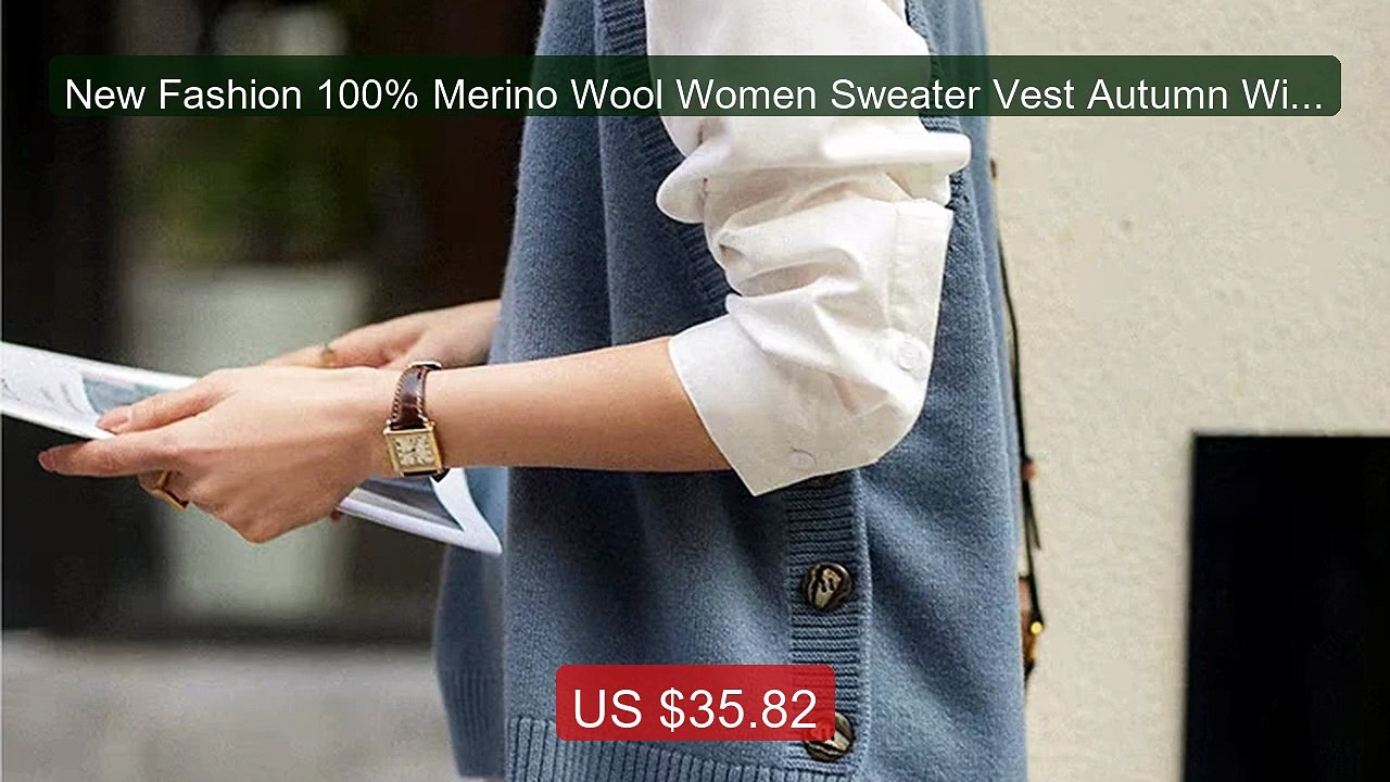 New Fashion 100% Merino Wool Women Sweater Vest Autumn Winter... -- Amazing Value 2026 | Must Have!