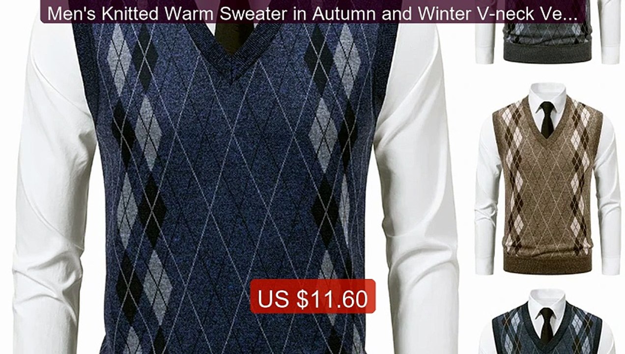 Men's Knitted Warm Sweater in Autumn and Winter V-neck Vest D... -- Amazing Value 2026 | Must Have!