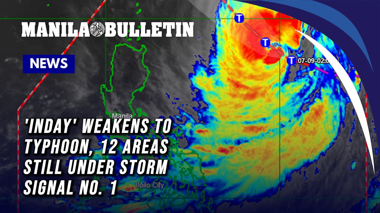 'Inday' weakens to typhoon, 12 areas still under Storm Signal No. 1