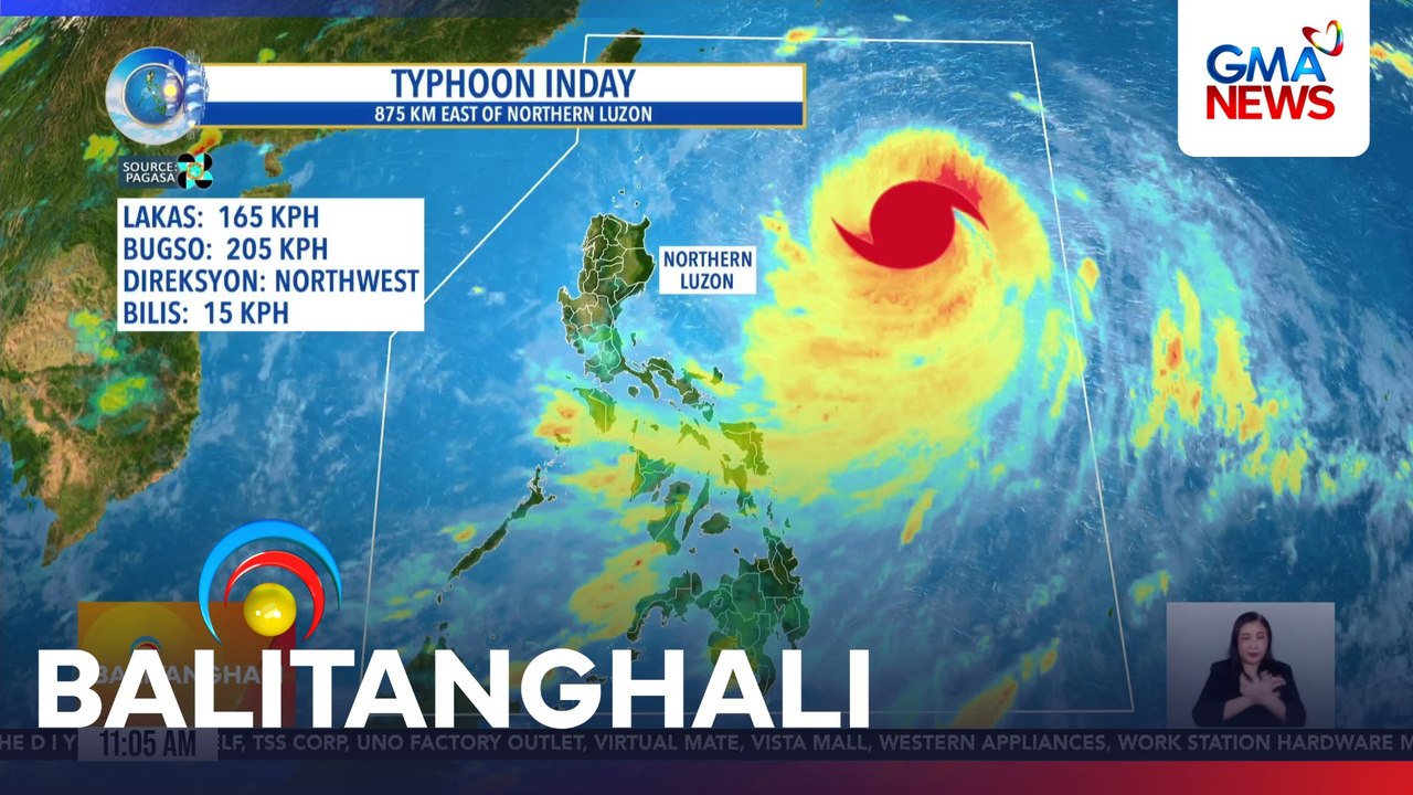 PAGASA - Bagyong #IndayPH, humina bilang typhoon | Balitanghali