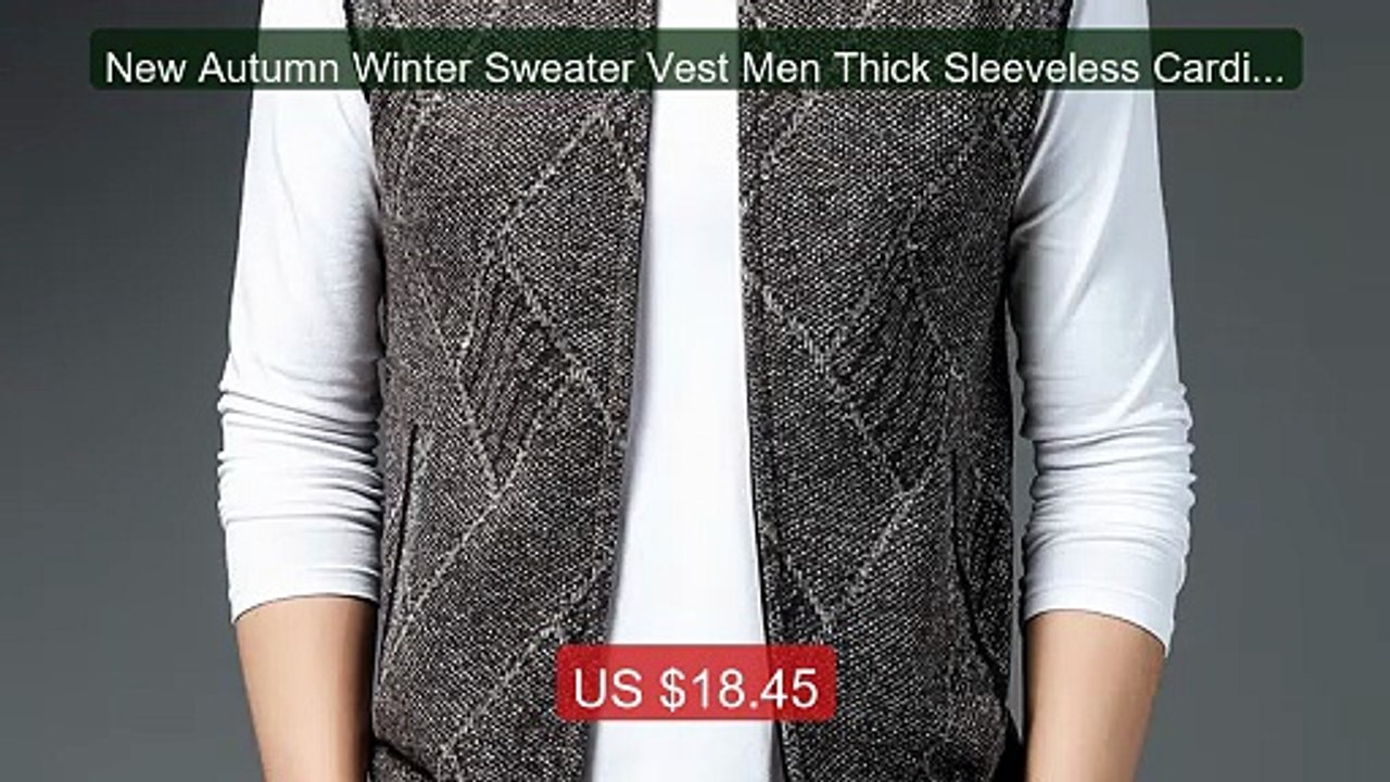 New Autumn Winter Sweater Vest Men Thick Sleeveless Cardigan Mens ... -- Best Deal 2026 | Shop Now!
