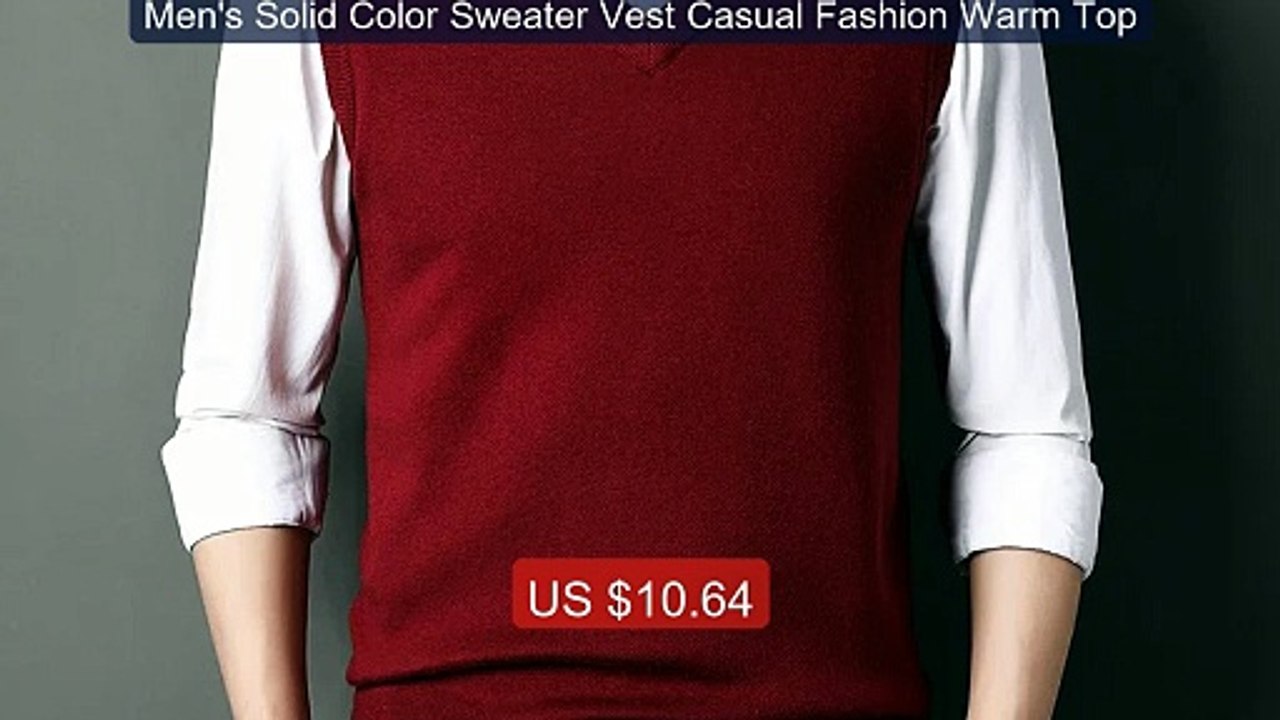Men's Solid Color Sweater Vest Casual Fashion Warm Top -- Best Deal 2026 | Shop Now!