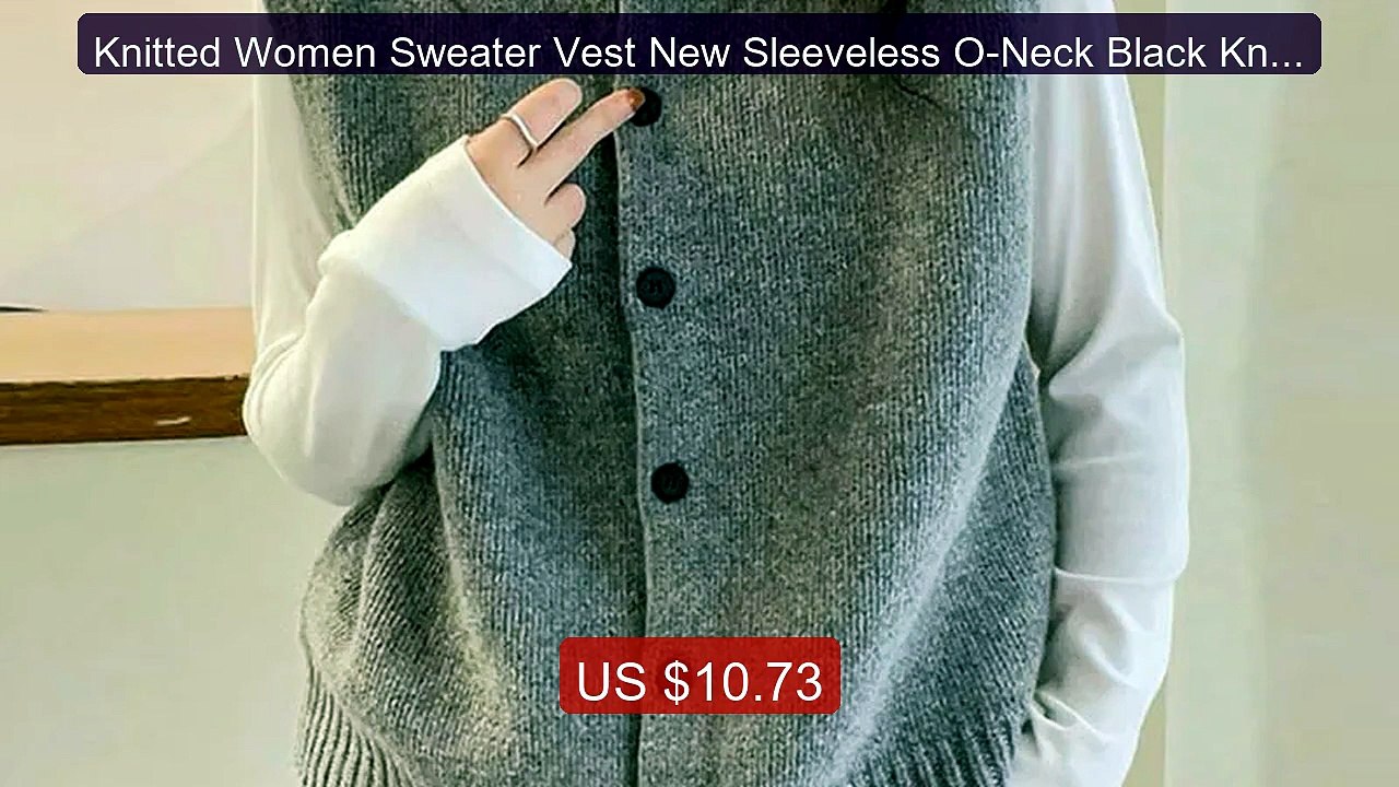 Knitted Women Sweater Vest New Sleeveless O-Neck Black Knit... -- Top Pick 2026 | Unbeatable Price!