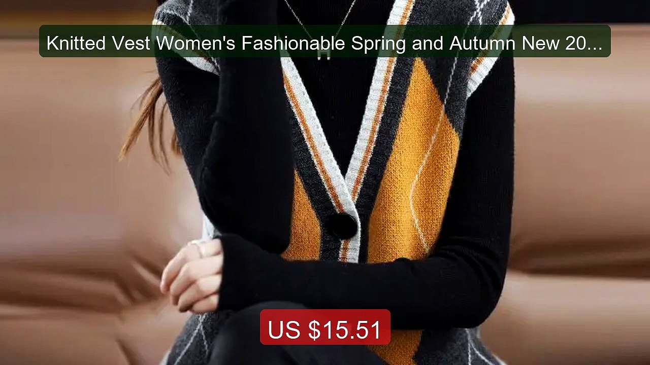Knitted Vest Women's Fashionable Spring and Autumn New 2024 Ko... -- Best Buy 2026 | Great Quality!