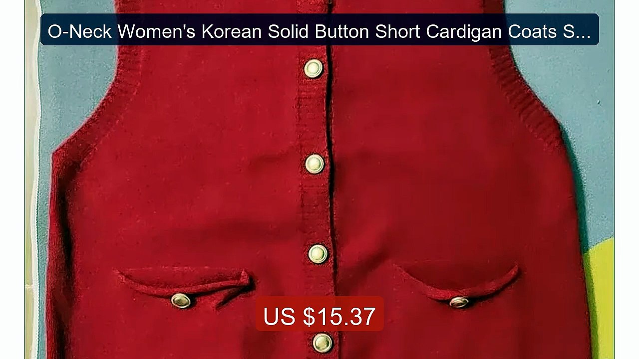 O-Neck Women's Korean Solid Button Short Cardigan Coats Sweater Kn... -- Best Deal 2026 | Shop Now!
