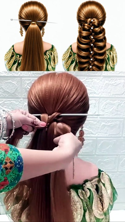 Easy bun hairstyle for girls wedding