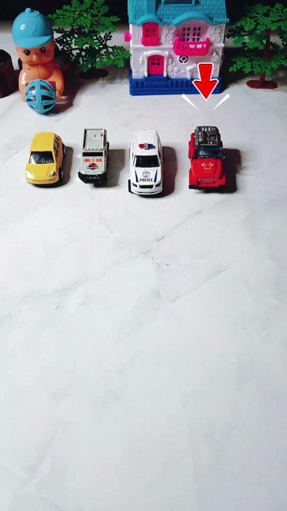4 Toy Cars Leave the Parking | Colorful Toy Car Gameplay