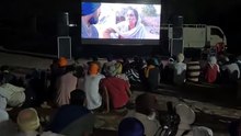 People Watching Dijit dosanjh Sutluj movie on big screens . Punjab 95