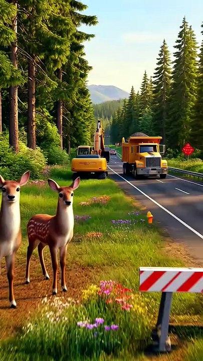 🦌🚜 Bulldozer Builds a Wildlife Crossing! 🌉 | Wildlife Protection Story for Kids