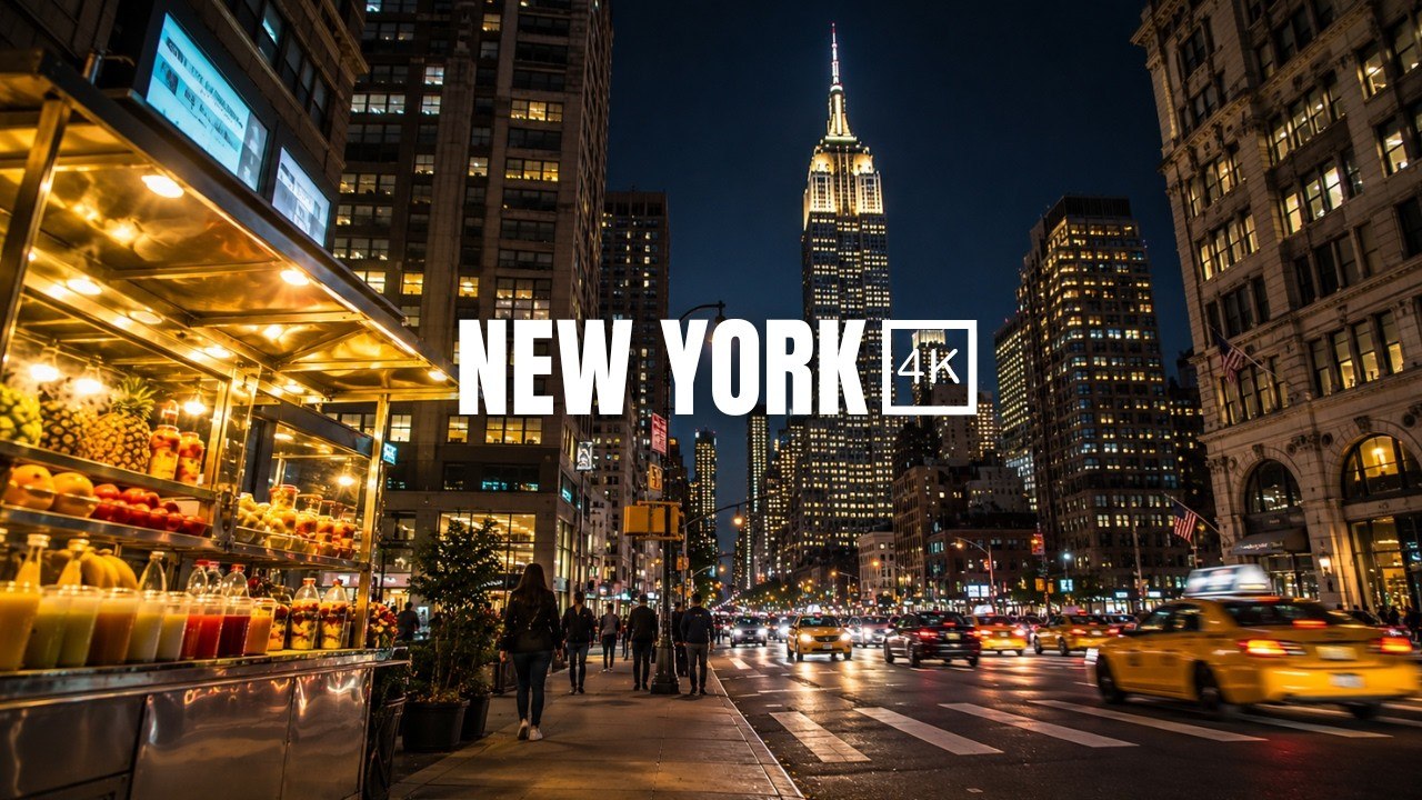 NYC Night Walk | Grand Central Terminal to Empire State Building | 4K City Walk