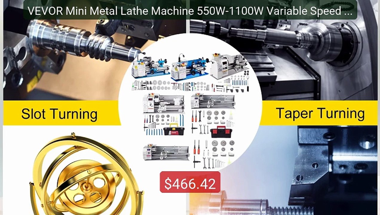 VEVOR Mini Metal Lathe Machine 550W-1100W Variable Speed La... -- Top Pick 2026 | Unbeatable Price!