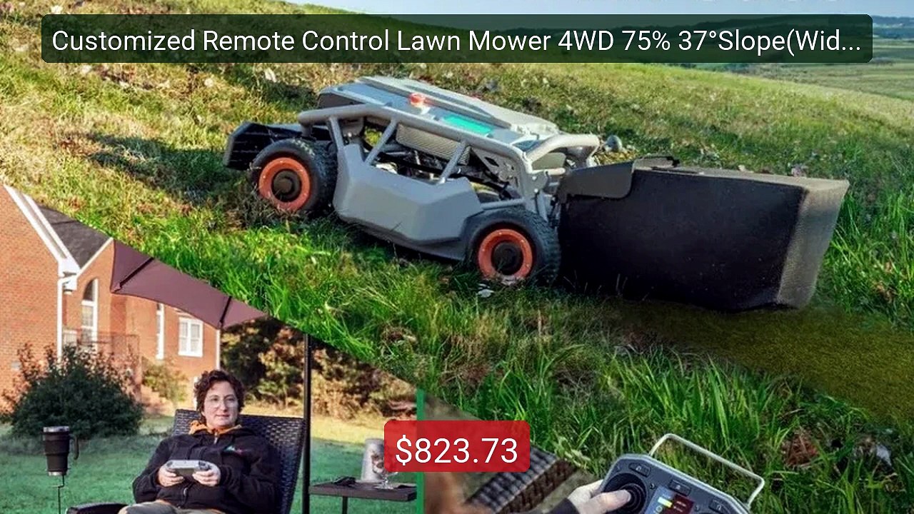 Customized Remote Control Lawn Mower 4WD 75% 37°Slope(Wide Whe... -- Best Buy 2026 | Great Quality!