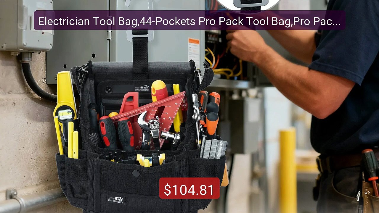 Electrician Tool Bag,44-Pockets Pro Pack Tool Bag,Pro Pac,Small Stu... -- Top Rated 2026 | Buy Now!