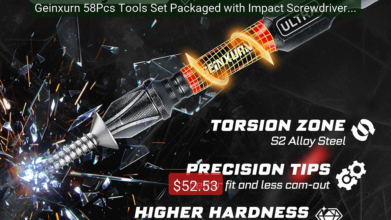 Geinxurn 58Pcs Tools Set Packaged with Impact S...