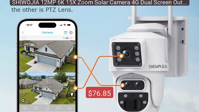 SHIWOJIA 12MP 6K 15X Zoom Solar Camera 4G Dual Screen Outdoor Thre... Best Deal 2026 | Shop Now!