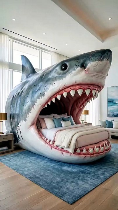 What do you think of my bedroom that looks like a fish? If you like it, please like, comment, and share.
