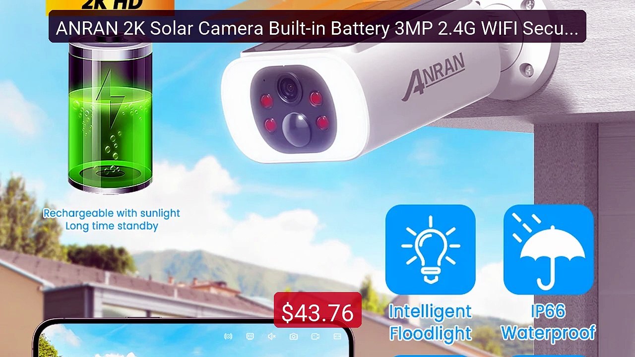 ANRAN 2K Solar Camera Built-in Battery 3MP 2.4G WIFI Security ... -- Hot Deal 2026 | Limited Offer!