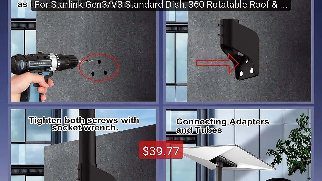 For Starlink Gen3/V3 Standard Dish, 360 Rotatable Roof & Wall Moun... -- Best Deal 2026 | Shop Now!
