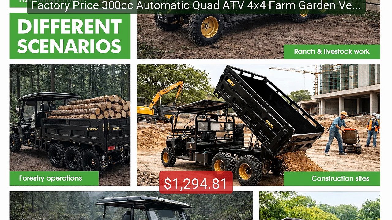 Factory Price 300cc Automatic Quad ATV 4x4 Farm Garden Vehicle... -- Hot Deal 2026 | Limited Offer!