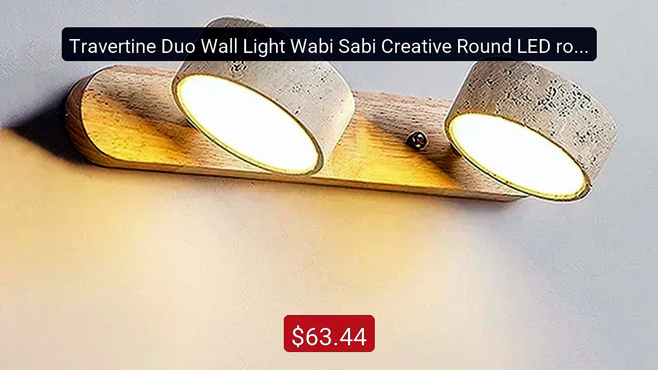 Travertine Duo Wall Light Wabi Sabi Creative Round LED rotatable Li... -- Top Rated 2026 | Buy Now!