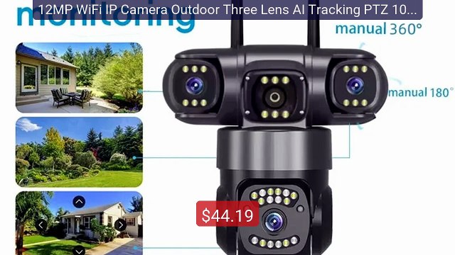 12MP WiFi IP Camera Outdoor Three Lens AI Tracking PTZ 10X ... Top Pick 2026 | Unbeatable Price!
