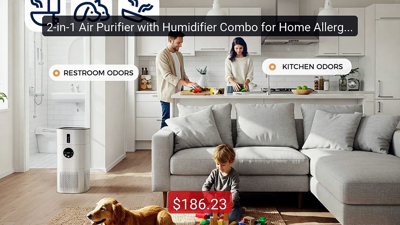 2-in-1 Air Purifier with Humidifier Combo for Home Allergies and Pe... -- Top Rated 2026 | Buy Now!