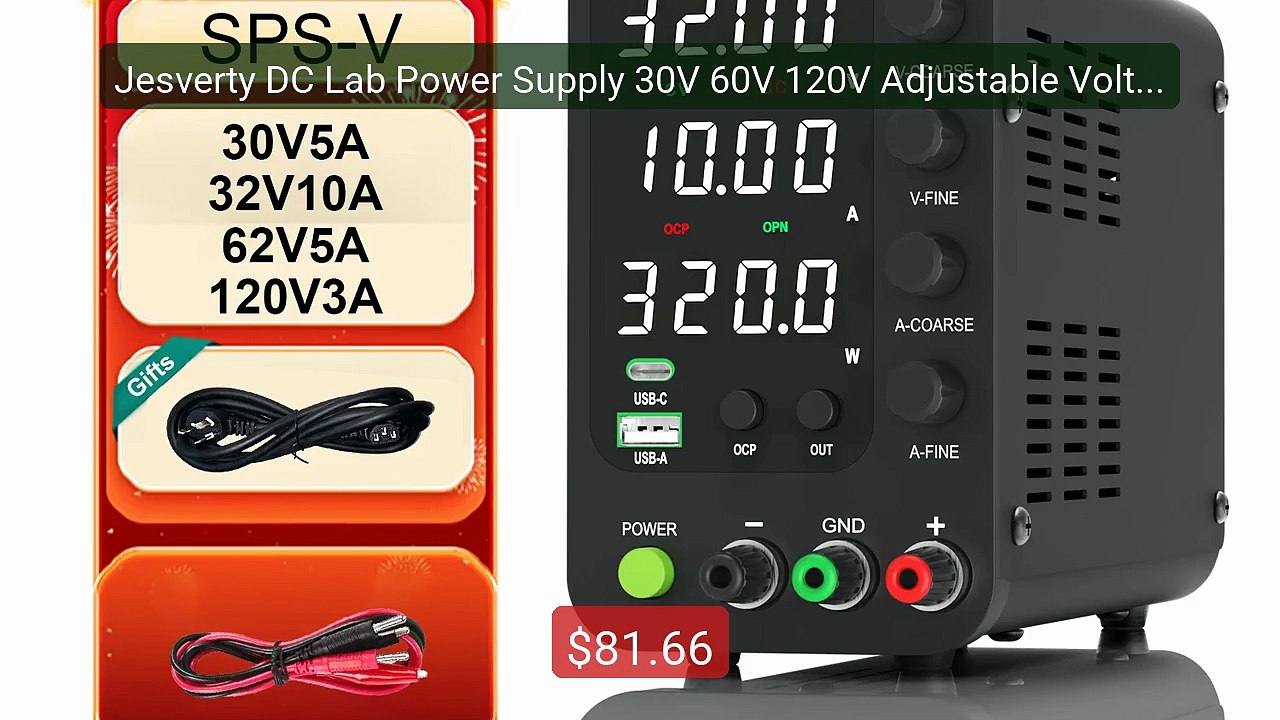 Jesverty DC Lab Power Supply 30V 60V 120V Adjustable Voltage R... -- Hot Deal 2026 | Limited Offer!