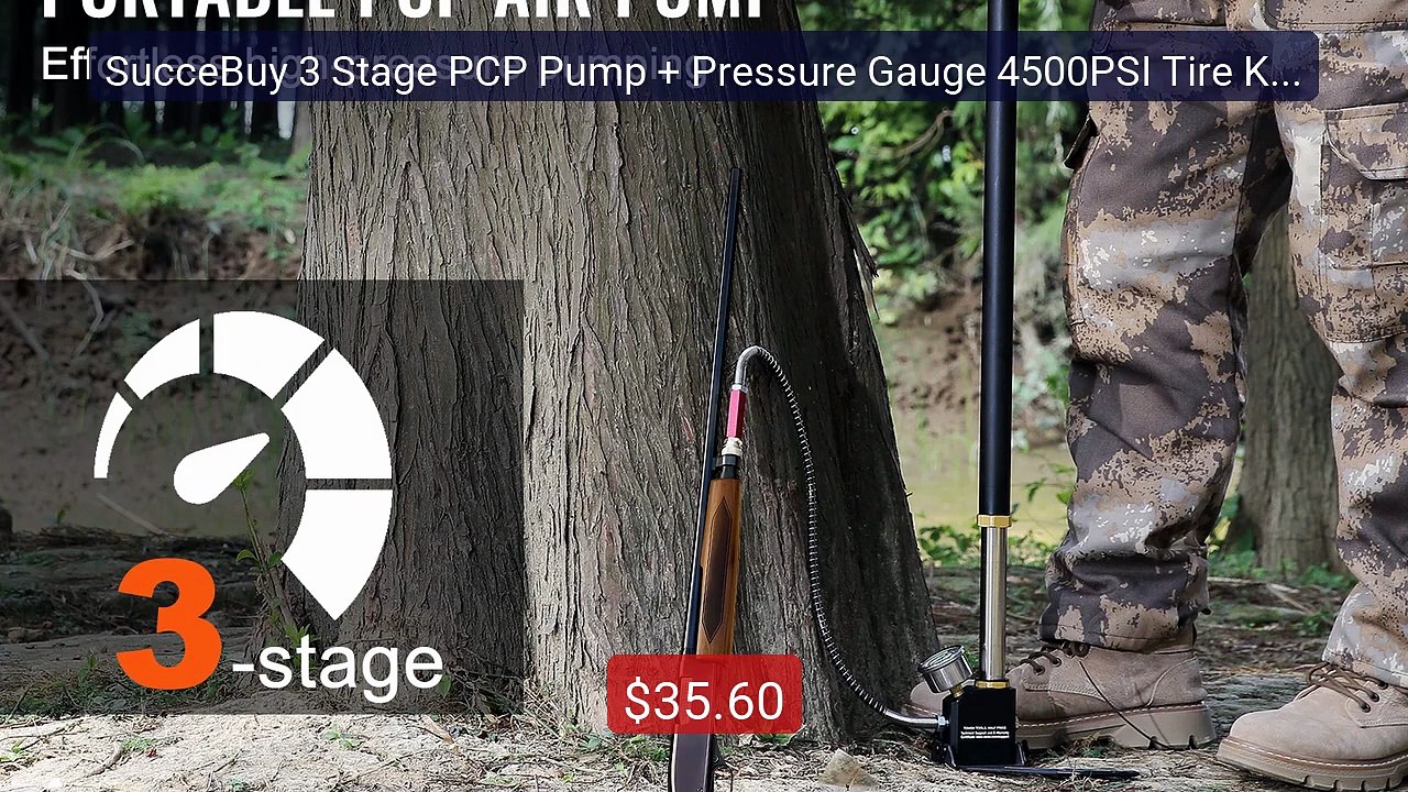 SucceBuy 3 Stage PCP Pump + Pressure Gauge 4500PSI Tire Kayak... -- Amazing Value 2026 | Must Have!