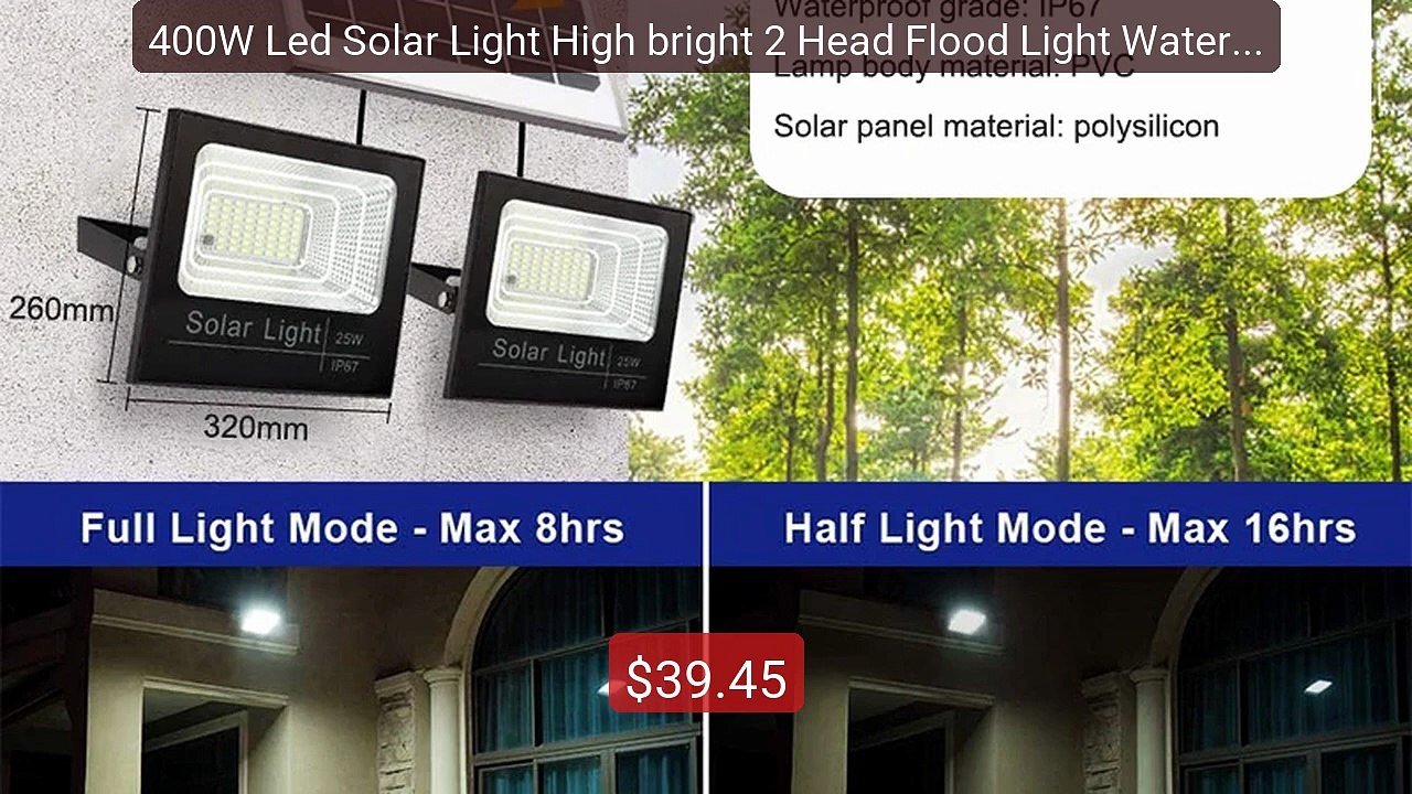 400W Led Solar Light High bright 2 Head Flood Light Waterproof Outd... -- Top Rated 2026 | Buy Now!
