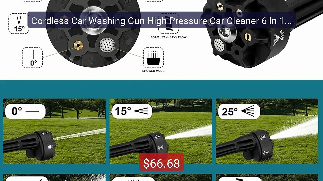 Cordless Car Washing Gun High Pressure Car Cleaner 6 In 1 Spr... -- Amazing Value 2026 | Must Have!