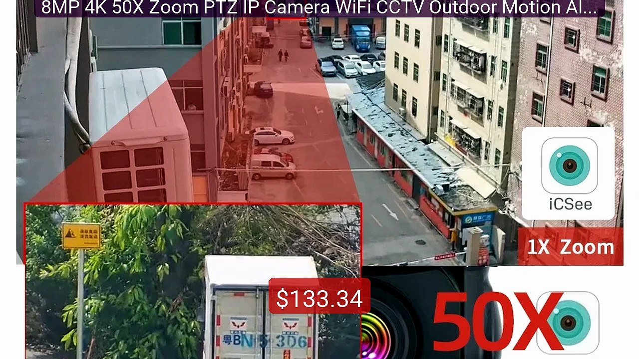 8MP 4K 50X Zoom PTZ IP Camera WiFi CCTV Outdoor...