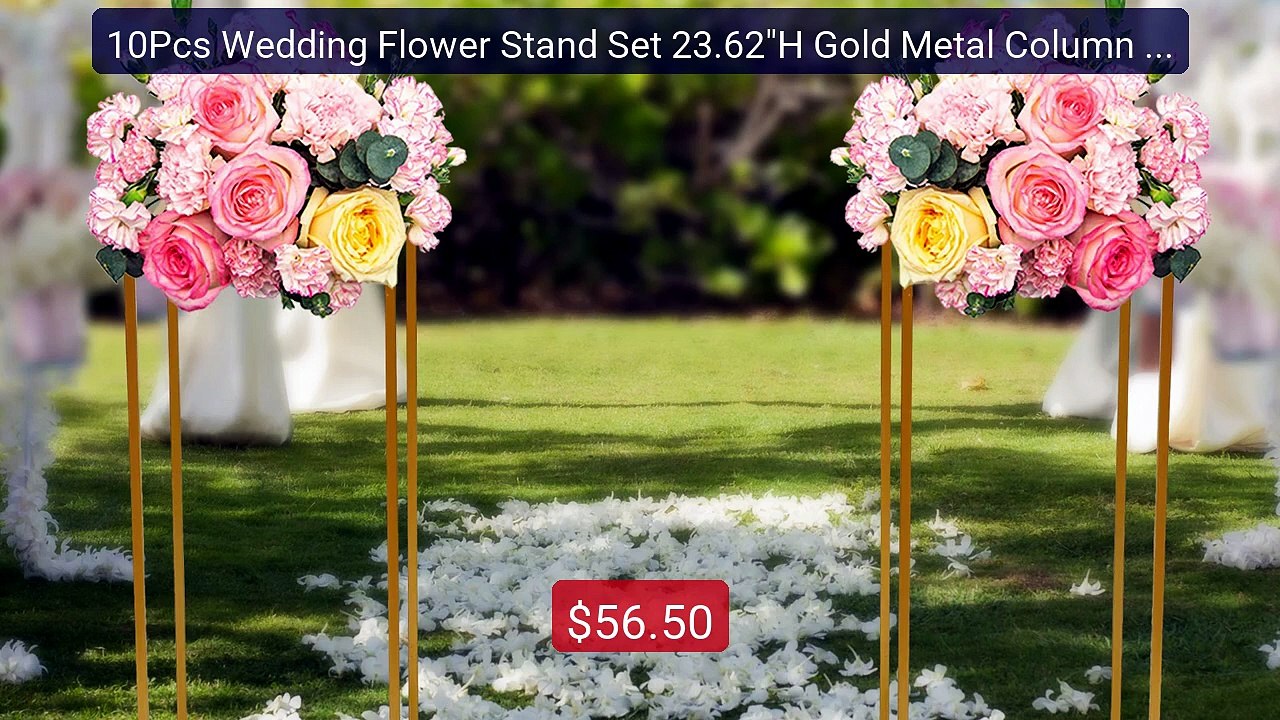 10Pcs Wedding Flower Stand Set 23.62"H Gold Metal Column Ra... -- Top Pick 2026 | Unbeatable Price!