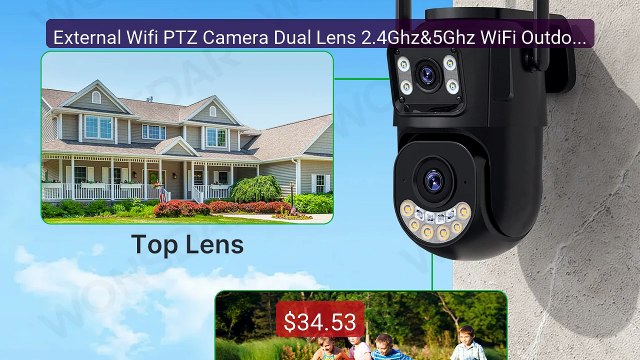 External Wifi PTZ Camera Dual Lens 2.4Ghz&5Ghz WiFi Outdoor IP... Best Buy 2026 | Great Quality!